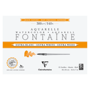 Watercolour Glued Pad 4 sides Fontaine Extra White Fine Grain 300G 15 pages (10.2 x 7.1 in)
