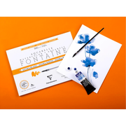Watercolour Glued Pad 4 sides Fontaine Extra White Fine Grain 300G 15 pages (10.2 x 7.1 in)