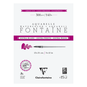 Watercolour glued pad  4 sides Fontaine extra white fine grain 300G 15 sheets (9 x 12.2 in)