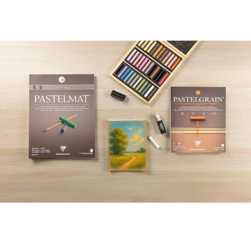 PastelGrain glued pad n°1 360G grey shades assorted 12 sheets (7.1 x 9.4 in)