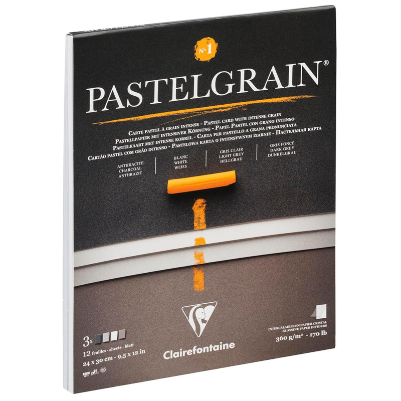 PastelGrain glued pad n°1 360G grey shades assorted 12 sheets (9.4 x 11.8 in)
