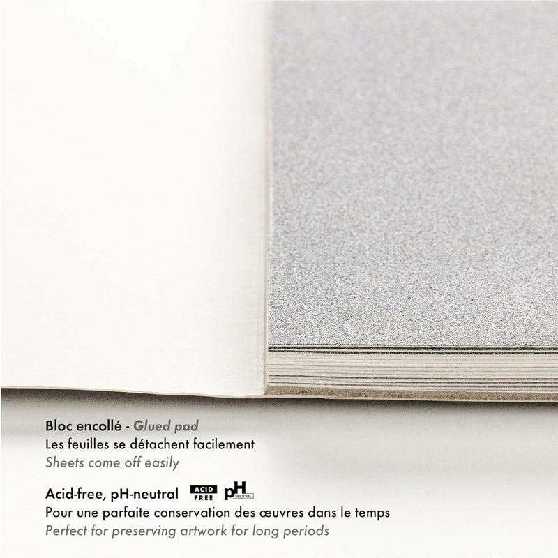 PastelGrain glued pad n°1 360G grey shades assorted 12 sheets (9.4 x 11.8 in)