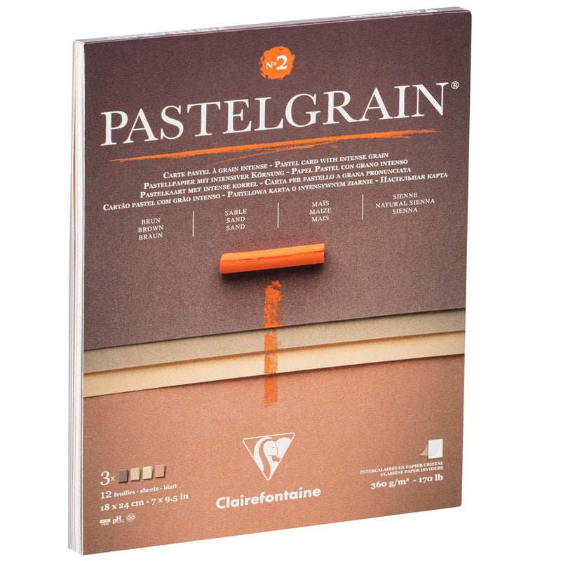 PastelGrain glued pad n°2 360G natural shades assorted 12 sheets (7.1 x 9.4 in)