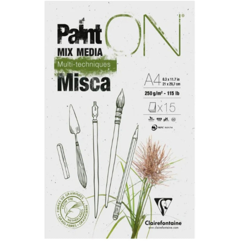 Glued Drawing Pad Paint'On Misca 250G 15 sheets A4 (8.25 x 11.75 in)