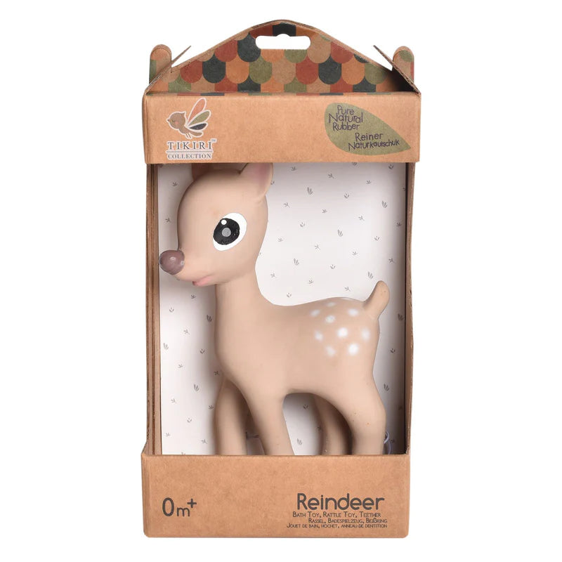 TIKIRI - RALPHIE THE REINDEER NATURAL RUBBER TOY 6.5"H