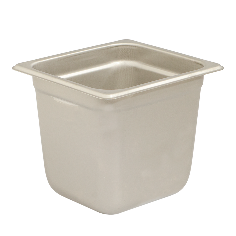 Browne - Steam Pan - Anti - Jam - 1 / 6 Size - Stainless Steel - 25GA - NSF | 6 in / 15.2 cm