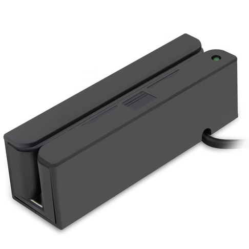 Adesso - Magnetic Stripe Card Reader Bidirectional Single, Dual or Three Track Compatibility PC - Black