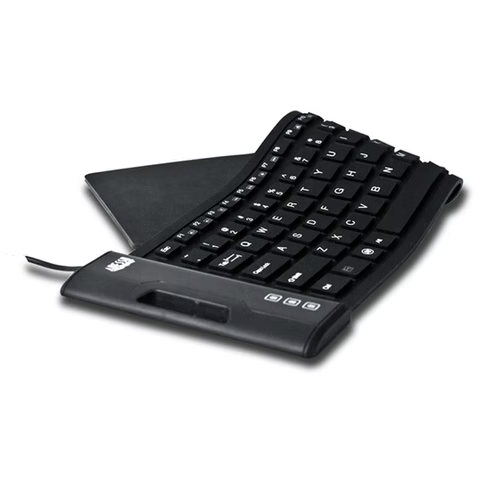 Adesso - Keyboard Wired Antimicrobial Waterproof Flex Compact - Black