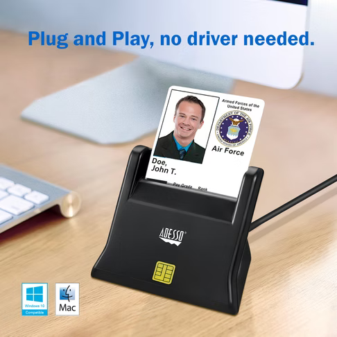 Adesso - Desktop Smart Carder Reader (TAA Compliant)