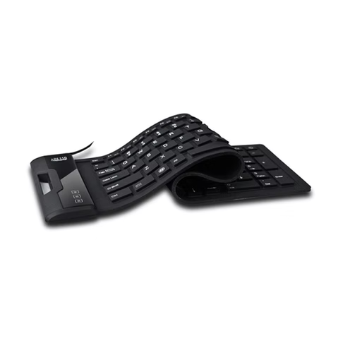 Adesso - Keyboard Wired Antimicrobial Waterproof Flex Compact - Black