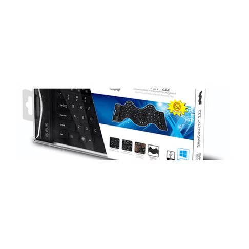 Adesso - Keyboard Wired Antimicrobial Waterproof Flex Compact - Black