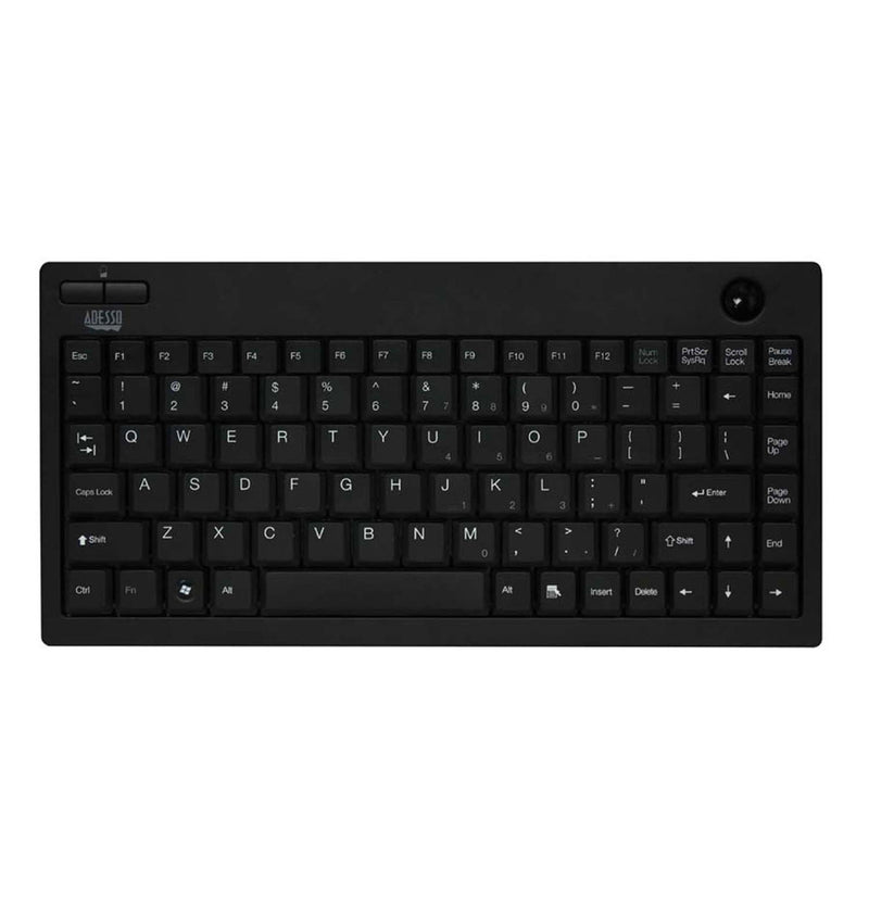 Adesso - Keyboard Wired Tru-Form 310 Mini with Trackball - Black