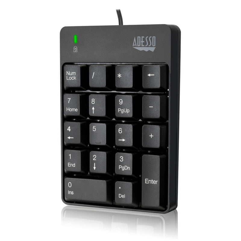 Adesso - Adesso Keypad Wired Mechanical Numeric 18 Keys Spill Resistant - Black