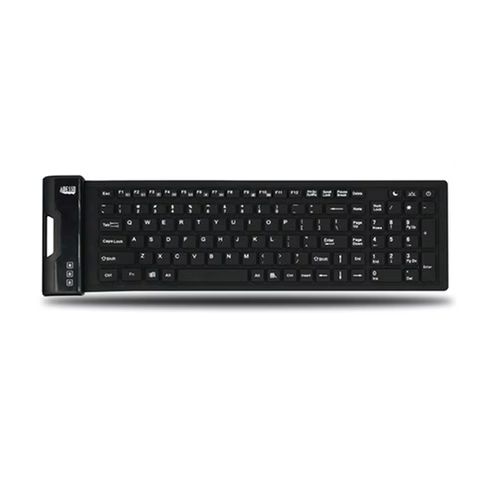 Adesso - Keyboard Wired Antimicrobial Waterproof Flex Compact - Black