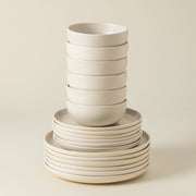 Pacifica - Vanilla Beige 18-piece Dinnerware Set with Bowl