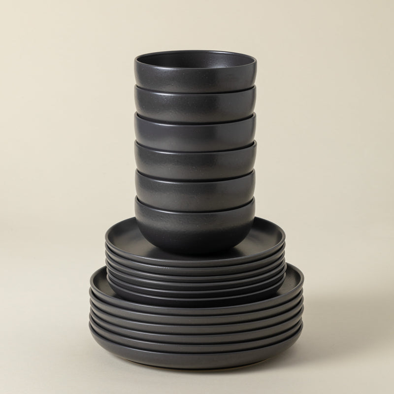 Pacifica - Seed Grey 18-piece Dinnerware Set with Bowl