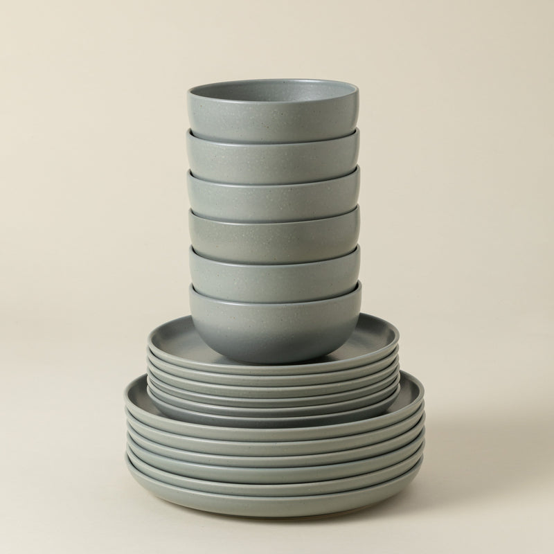 Pacifica - Artichoke Green 18-piece Dinnerware Set with Bowl