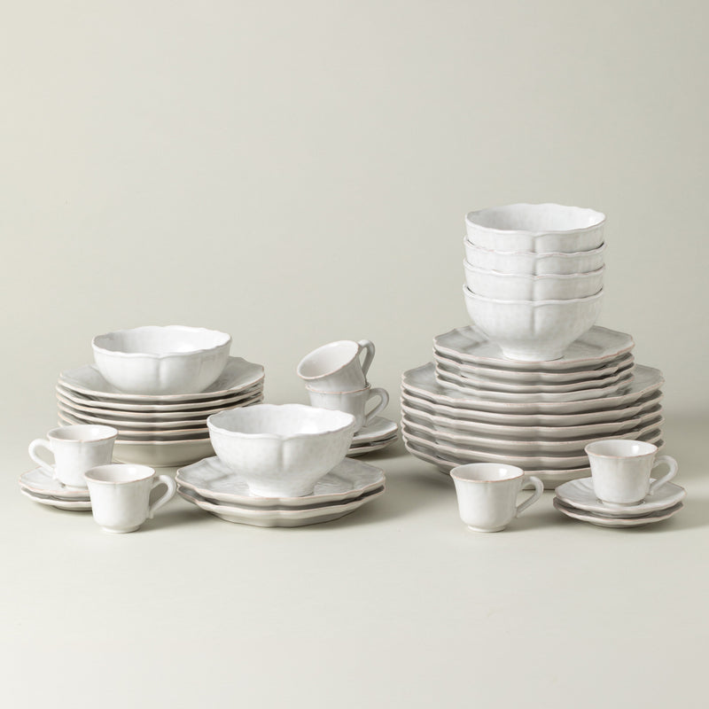 Impressions - White 30-piece Dinnerware Set with Coffee Cup and Saucer