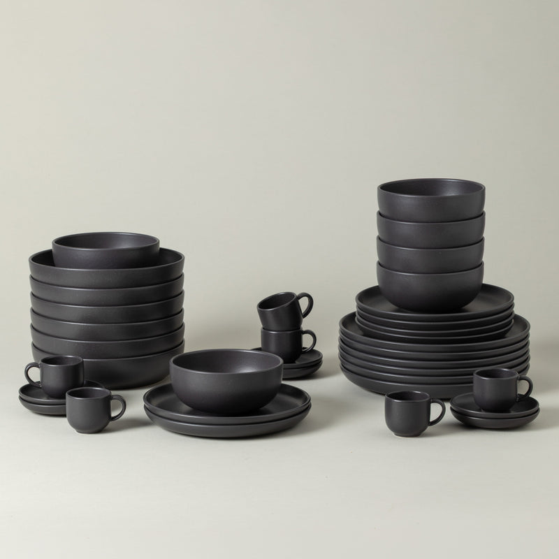 Pacifica - Seed Grey 30-piece Dinnerware Set with Coffee Cup and Saucer