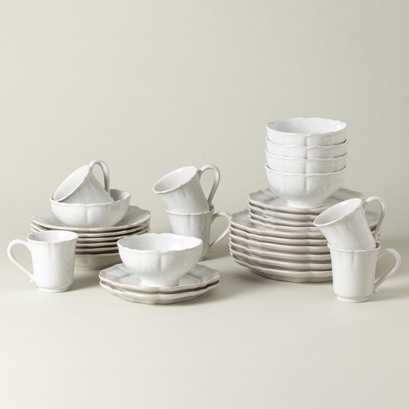 Impressions - White 30-piece Dinnerware Set with Mug