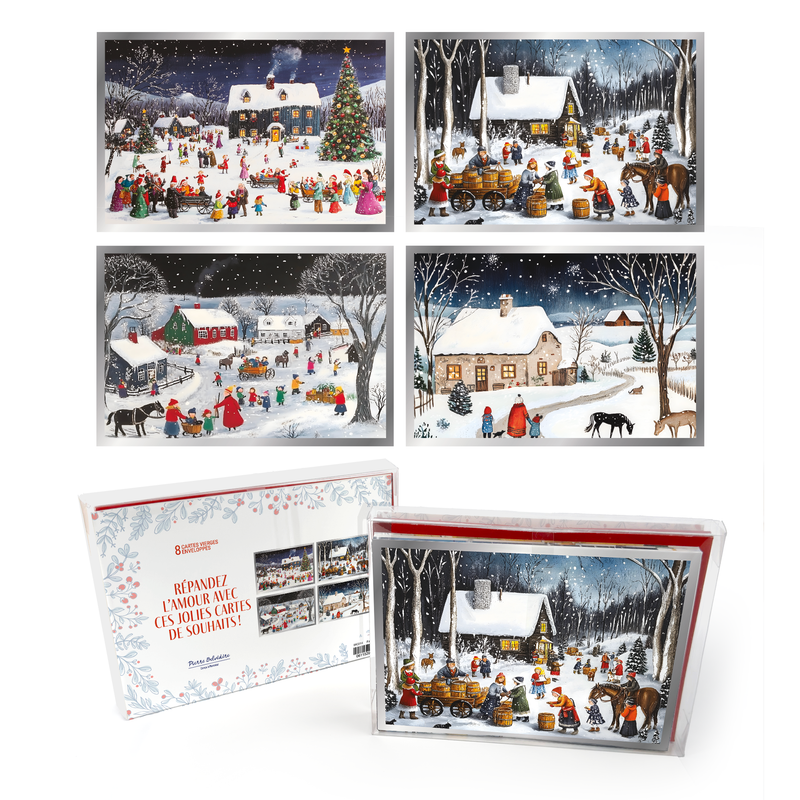 SIGNATURE HOLIDAY CARDS – SET OF 8 – CHRISTMAS VILLAGE