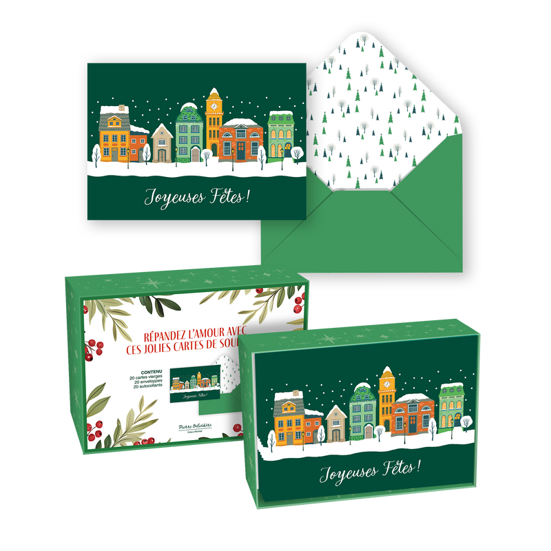 CARTE NOËL ENS./ 20: NOËL EN VILLE