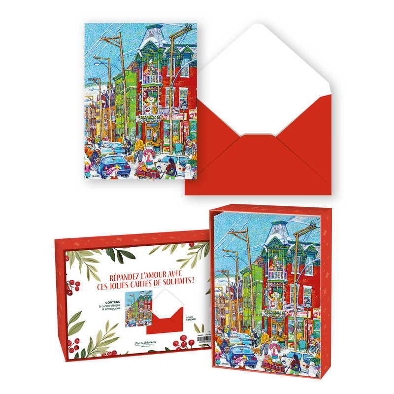 CARTE NOËL ENS./ 8 -  LE TEMPS DES FÊTES AU CHALET (TANOBE)