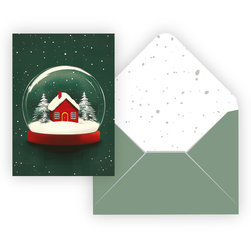 CARTE NOËL IDV./  BOULE À NEIGE