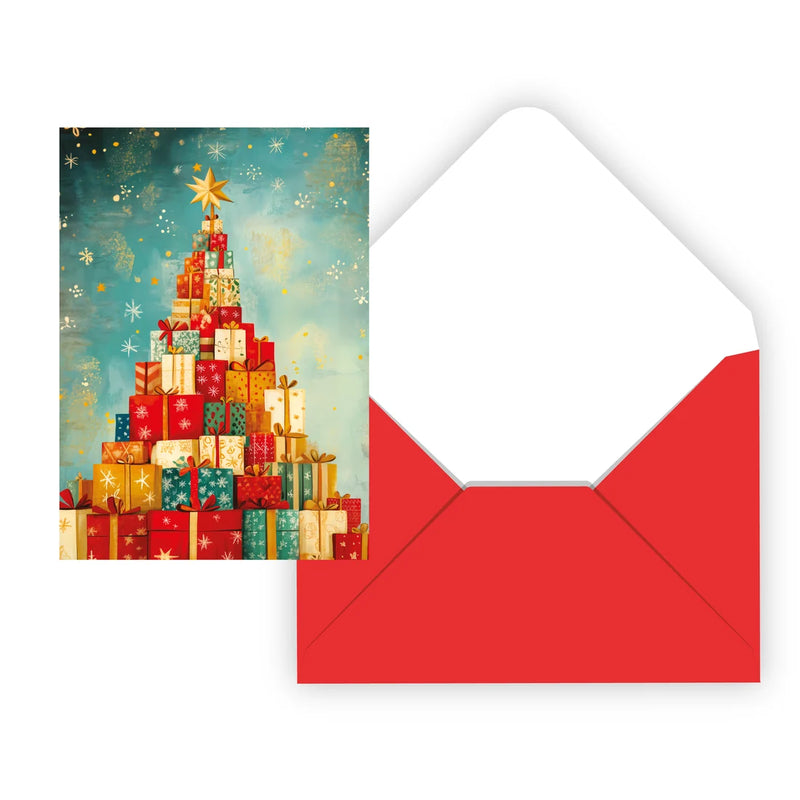 PBI - HOLIDAY - Mountain of Gifts Greeting Card | 6.2 × 4.5 in / 15.7 × 11.4 cm