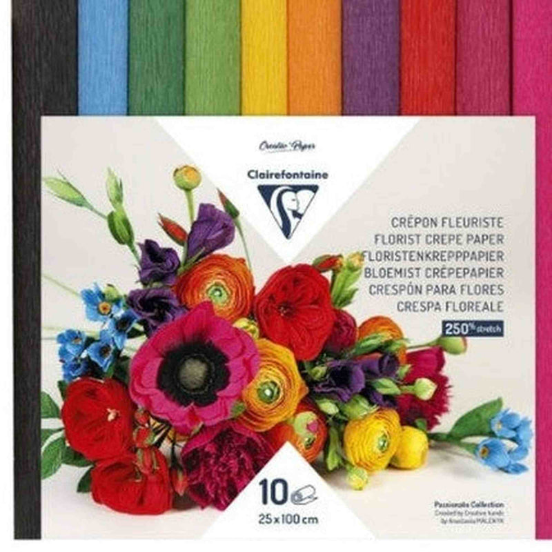 Crepe Paper Bright assortment 10 rolls (9.8 x 39.4 in)