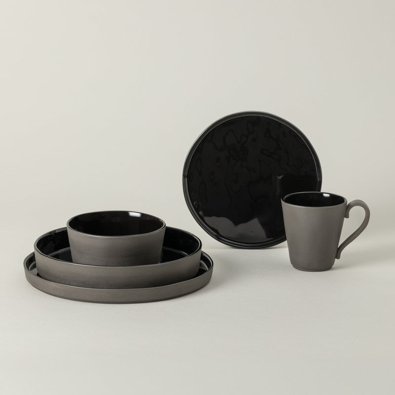 Lagoa - Black 5-piece Dinnerware Set Ecogres
