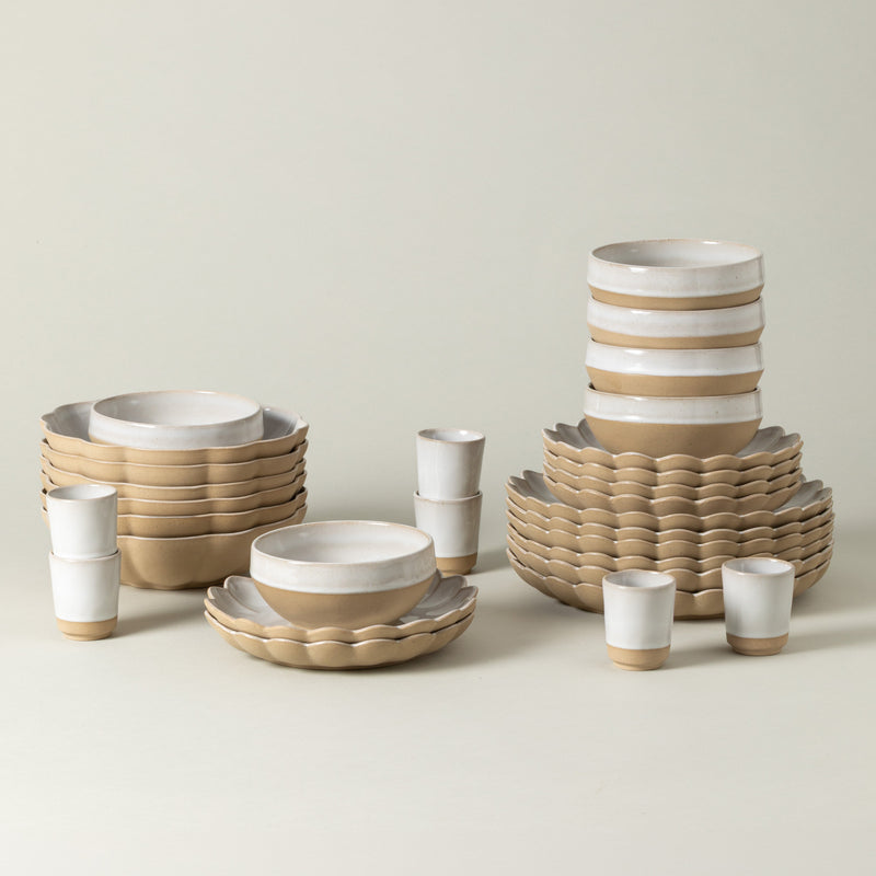 Marrakesh - Sable White 30-piece Dinnerware Set with Coffee Cup - Sable Blanc