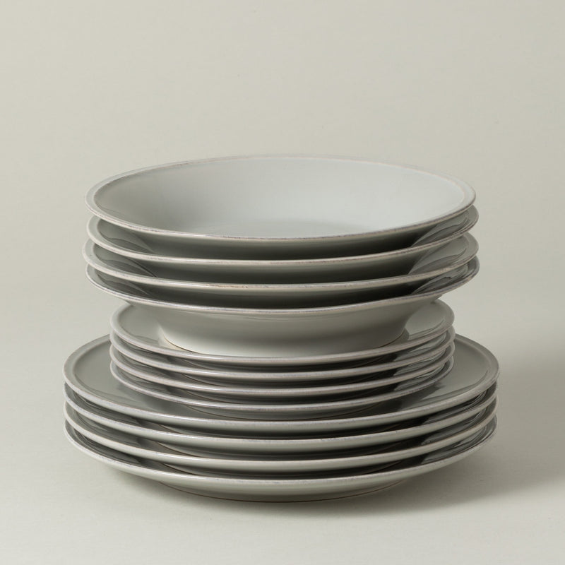 Friso - 12-piece Dinnerware Set with Soup/pasta Plate - Grey