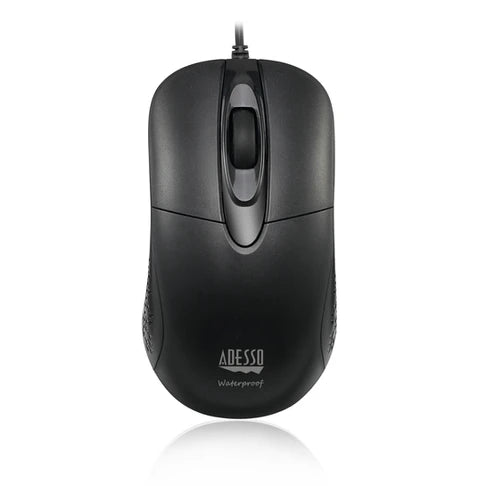 Adesso - Mouse Wired Antimicrobial Waterproof IP67 W4 3 Button up to 1000dpi PC/Mac - Black