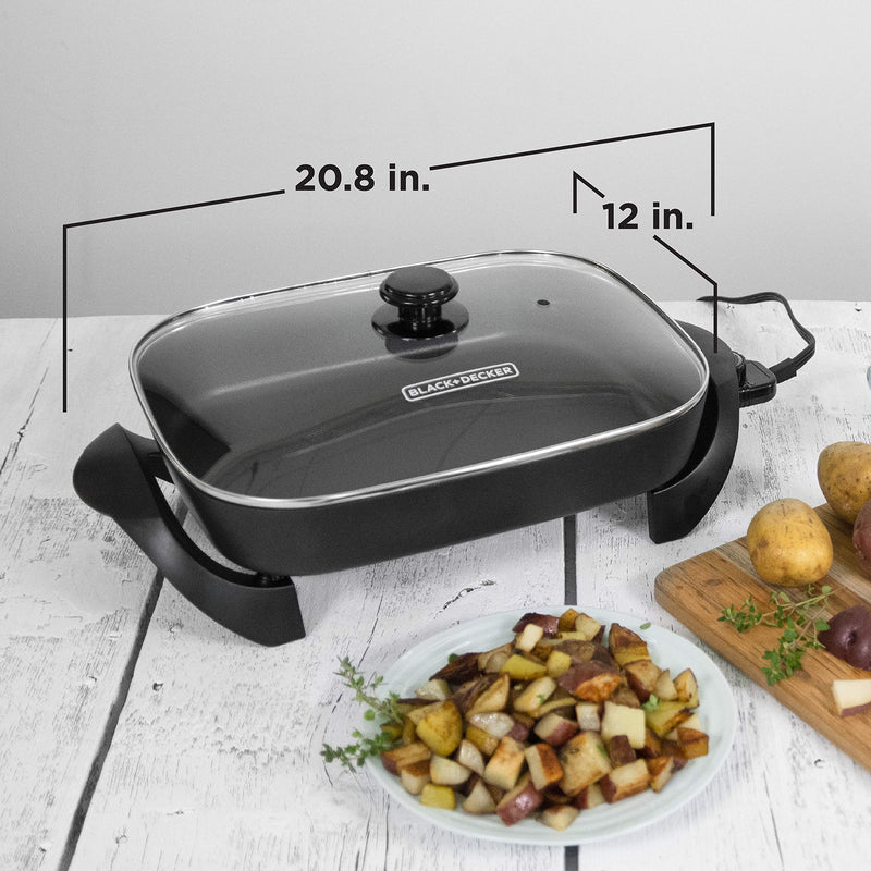 BLACK+DECKER - SK1215BCX - Electric Skillet | 12 × 15 in / 30.5 × 38.1 cm