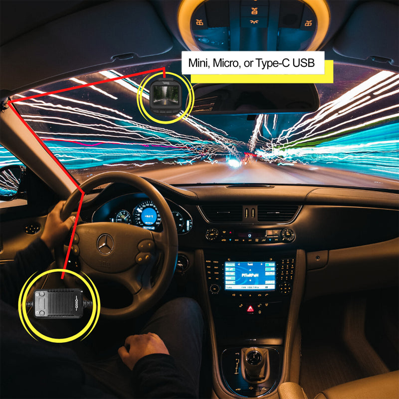 myGEKOgear - Dashcam Smart Hardwire Kit Pro with Mini USB, Micro USB, USB-C Connections