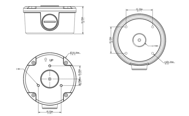 Gyration - Mounting Box for Network Camera ACS-J105 - Aluminum Alloy