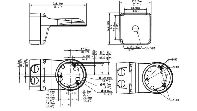 Gyration - Wall Mount for Network Camera ACS-J108- Aluminum Alloy