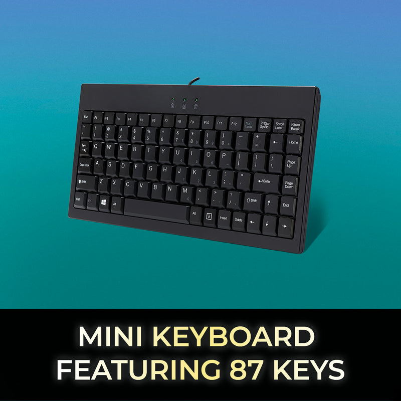 Adesso - Keyboard Wired Mini 3-color Illiminated Backlight  2X Large Print Keys - Black