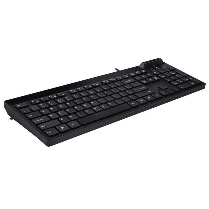 Adesso - Desktop Keyboard with Smart Card Reader -Black