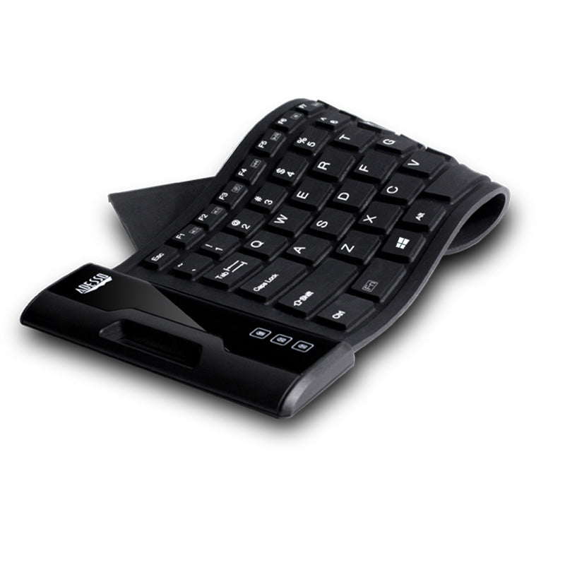 Adesso - Keyboard Wired Antimicrobial Waterproof Flex Mini - Black