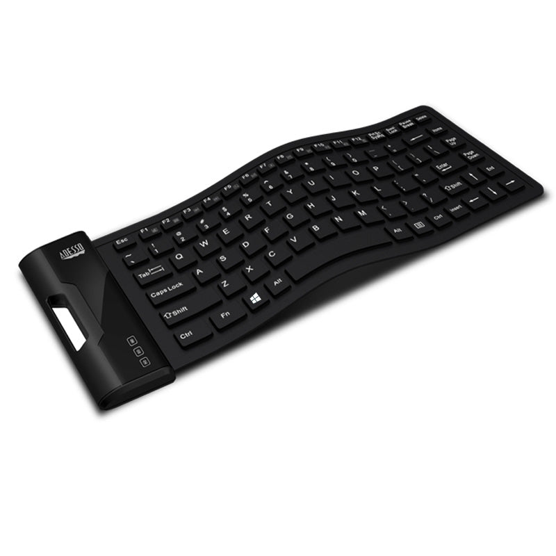 Adesso - Keyboard Wired Antimicrobial Waterproof Flex Mini - Black