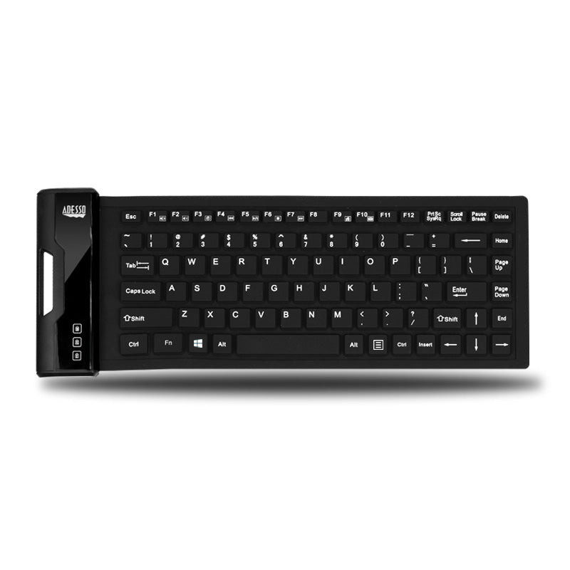 Adesso - Keyboard Wired Antimicrobial Waterproof Flex Mini - Black