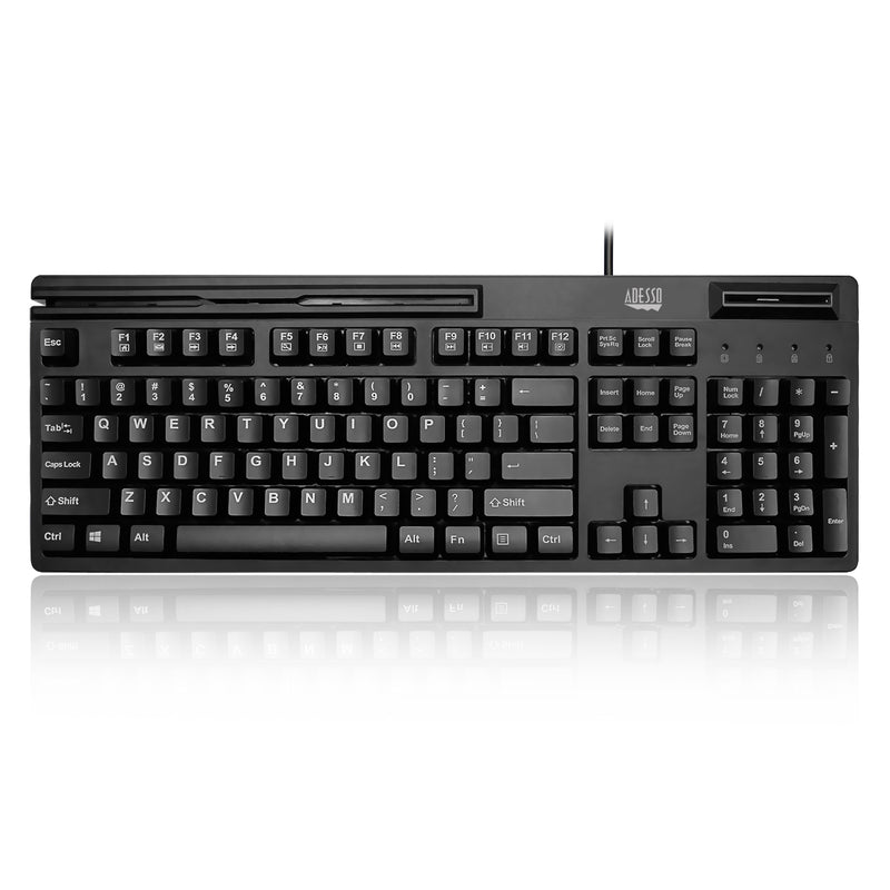 Adesso EasyTouch AKB-630RB smart card and magnetic stripe reader keyboard
