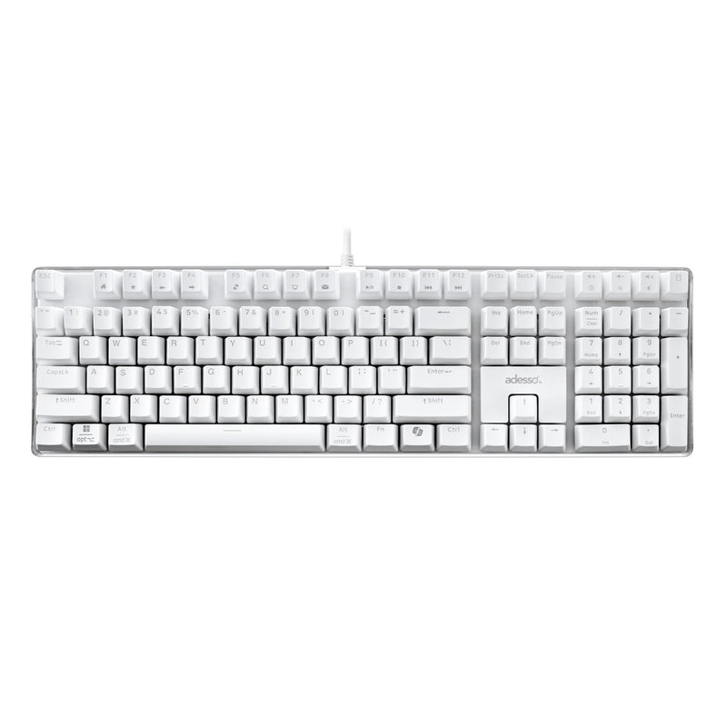 Adesso - Keyboard Wired Multi OS Illuminated Copilot AI Hotkey - White