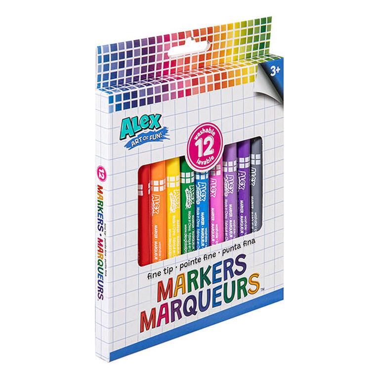 ALEX - Art of Fun - Fine Tip Markers 12Pk - Limolin 
