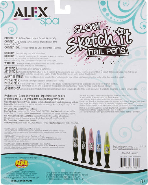ALEX - SPA - Glow Sketch It Nail Pens - Limolin 