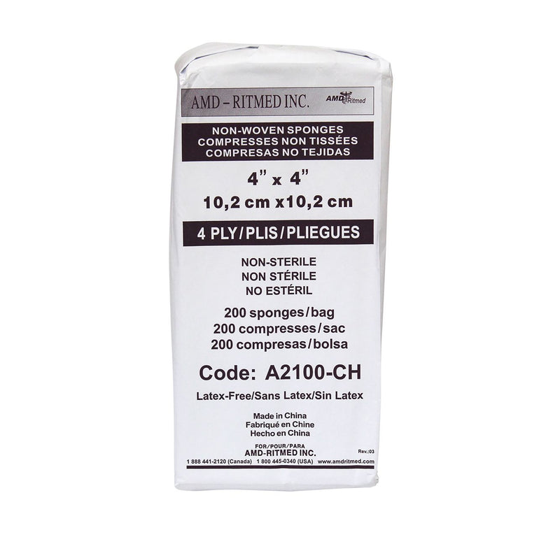 AMD Medicom - Economic 4X4 Gauzes Non-Woven (200) - Limolin 