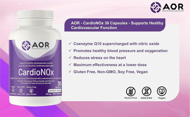AOR - CARDIONOx 30caps - Supports Healthy Cardiovascular Function - Limolin 