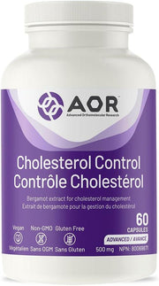 AOR - Cholesterol Control 60Caps - A Bergamot Supplement For the Maintenance of Healthy Cholesterol and Heart Health - Limolin 